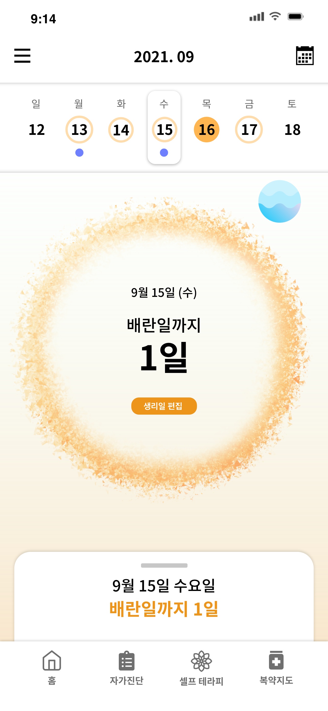 각종 자가진단 기능이 있습니다. 소개 - 측정 - 결과로 이어집니다.